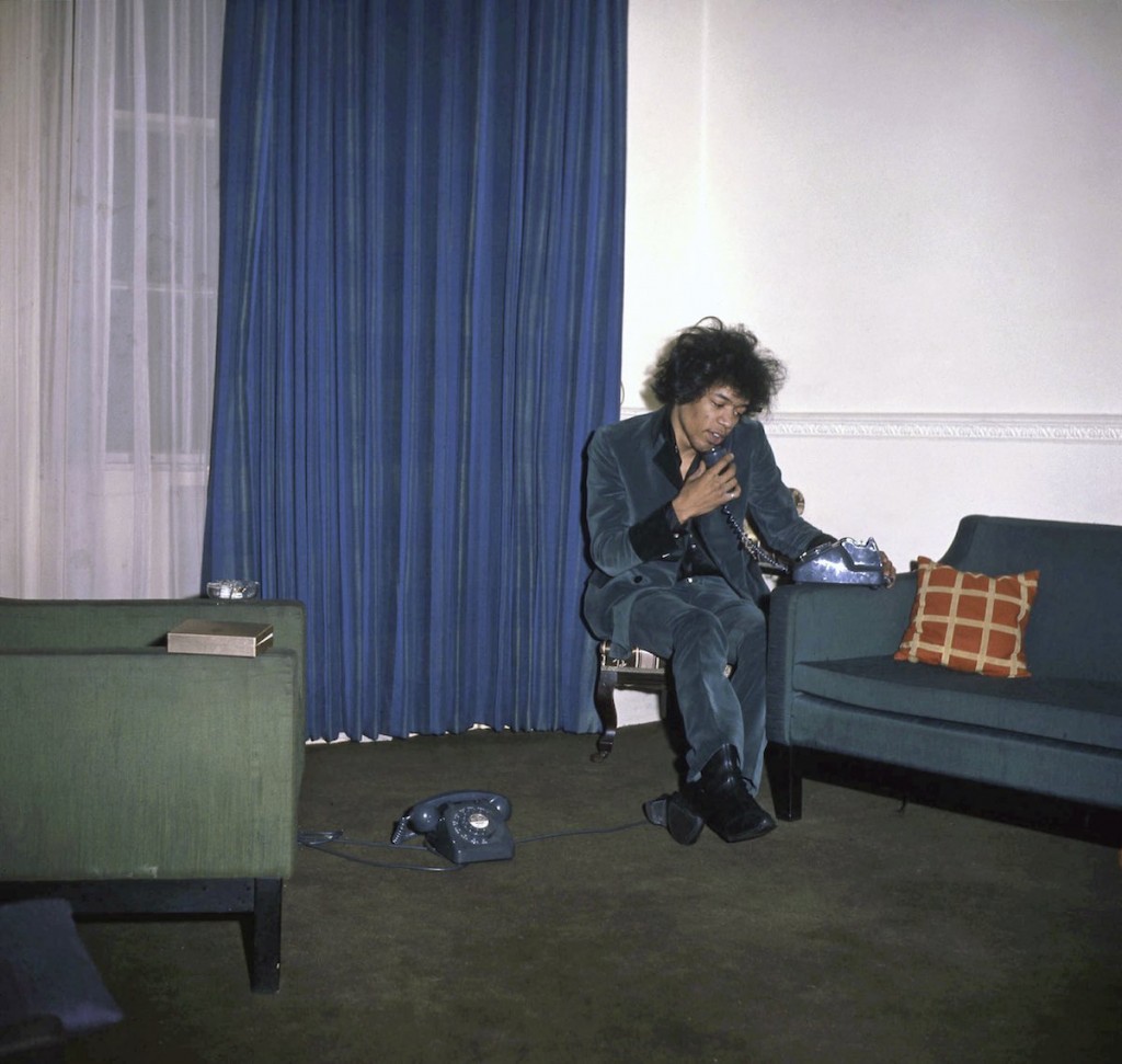 Jimi Hendrix on the phone