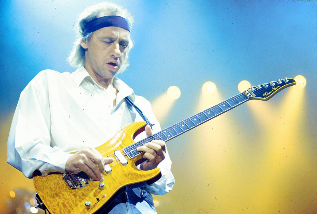 Mark Knopfler with his Pensa Suhr MK1 Guitar