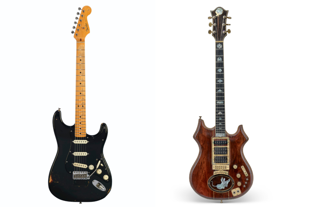 Gilmour's Black Strat and Jerry Garcia's Tiger Guitars