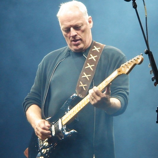 David Gilmour with the Black Strat in Venice, Italy, August 2006.