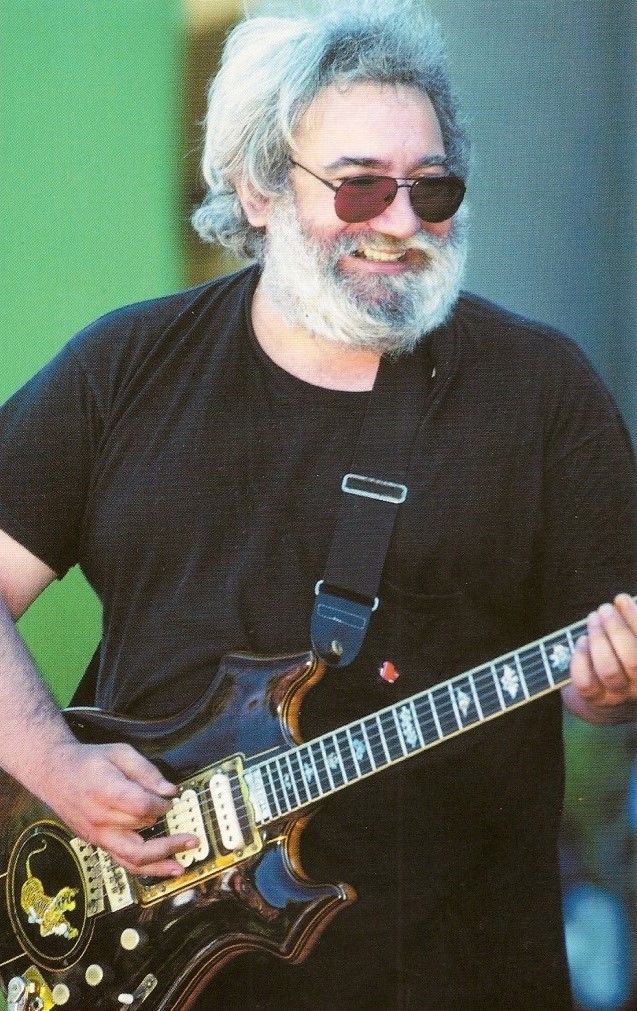 Jerry Garcia with his Tiger guitar, late 1980s