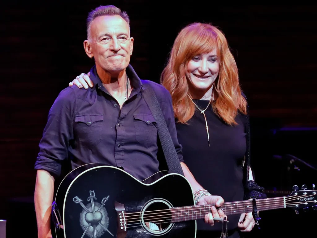 Bruce Springsteen with wife Patti Scialfa at a performance of Springsteen on Broadway, 2021.