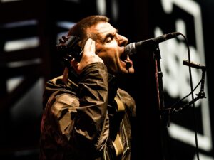 Liam Gallagher performing during the Oasis reunion tour