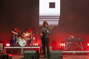 Geese performs on Day 3 of Lollapalooza on the Allianz stage in Grant Park on Saturday. Giacomo Cain