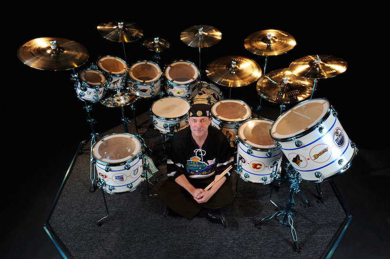 Neil Peart's hockey-themed drum kit