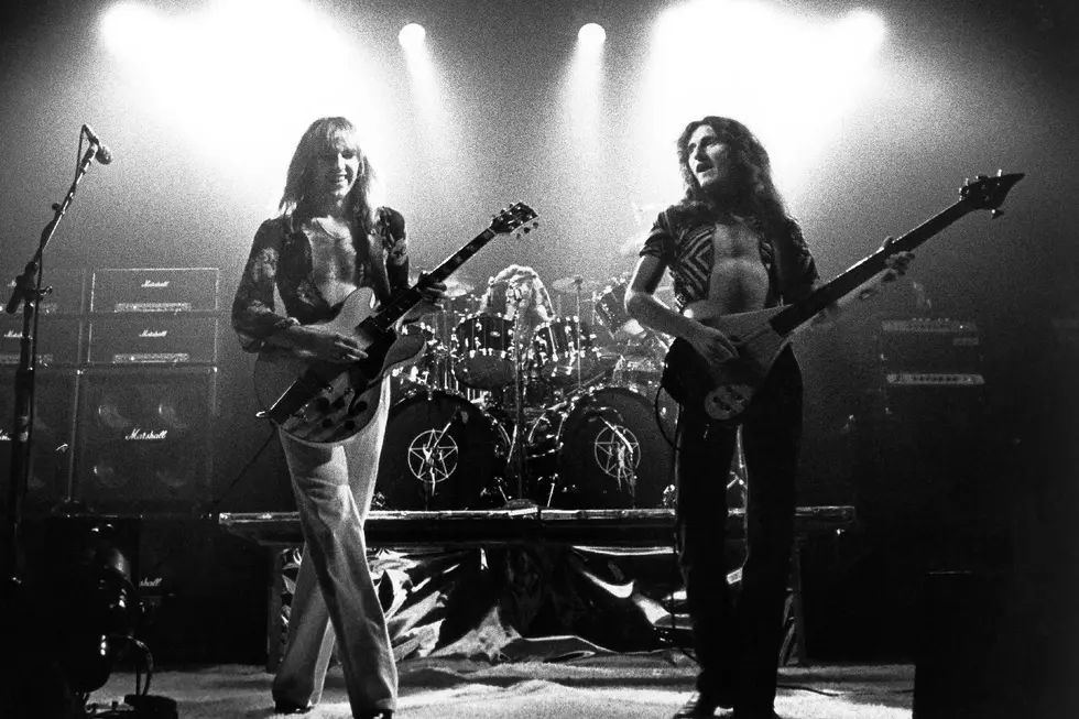 Neil Peart performing with Rush