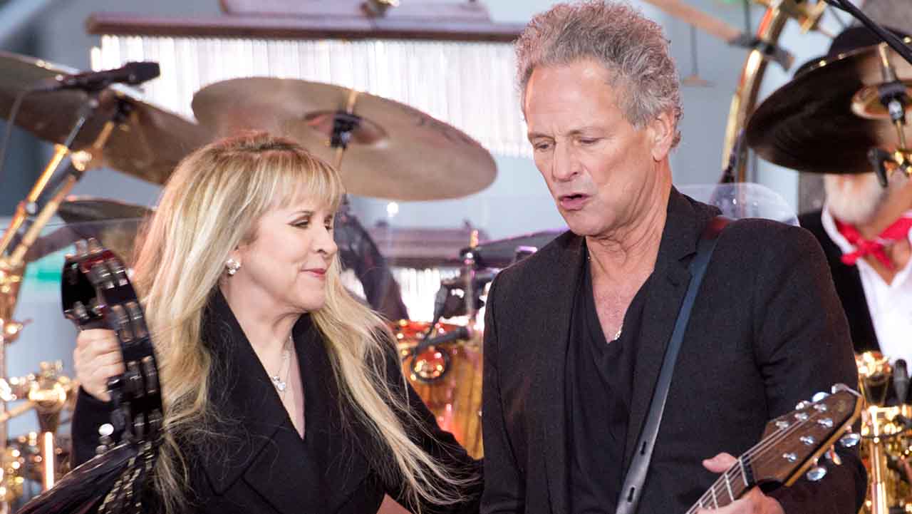Fleetwood Mac's Stevie Nicks and Lindsey Buckingham performing onstage in 2014