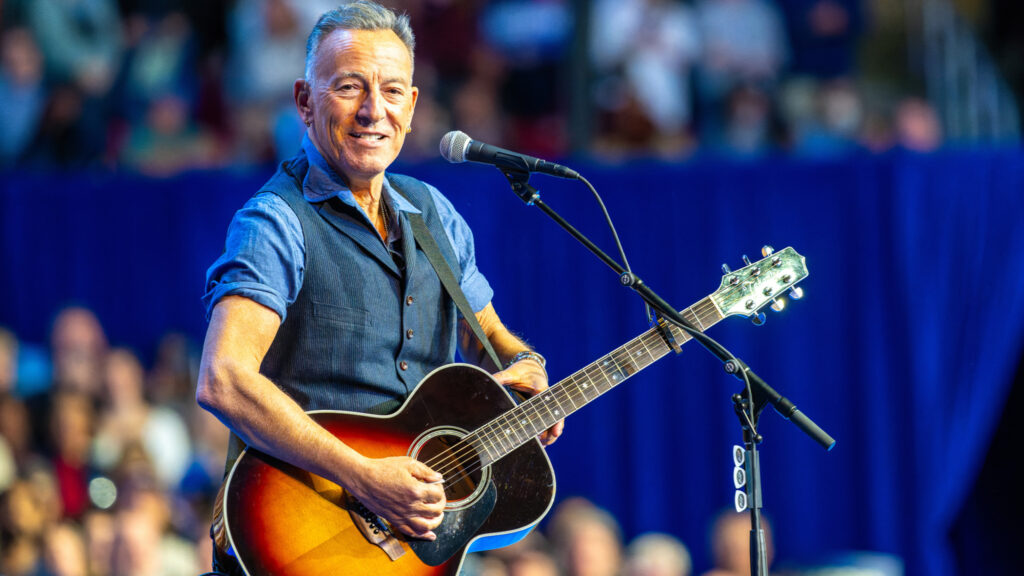 Bruce Springsteen performs on stage at the Liacouras Center in Philadelphia.Bill (credit: Raymond/Shutterstock)