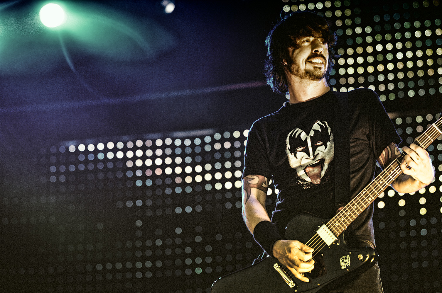 Dave Grohl performing live with Foo Fighters.